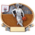 Basketball, Female 3D Oval Resin Awards -Large - 8-1/4" x 7" Tall